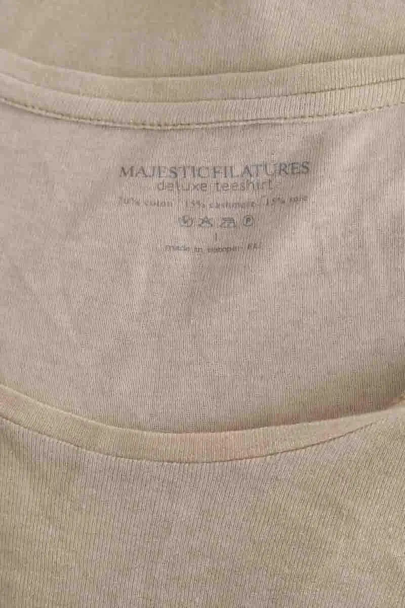 Top Majestic Filatures Beige en Coton