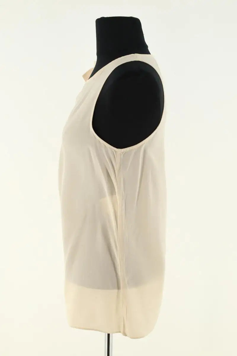 Top sans manche Sandro Beige en Soie