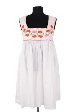 Robe brodé Manoush Blanc en Coton, taille S - Seconde Main