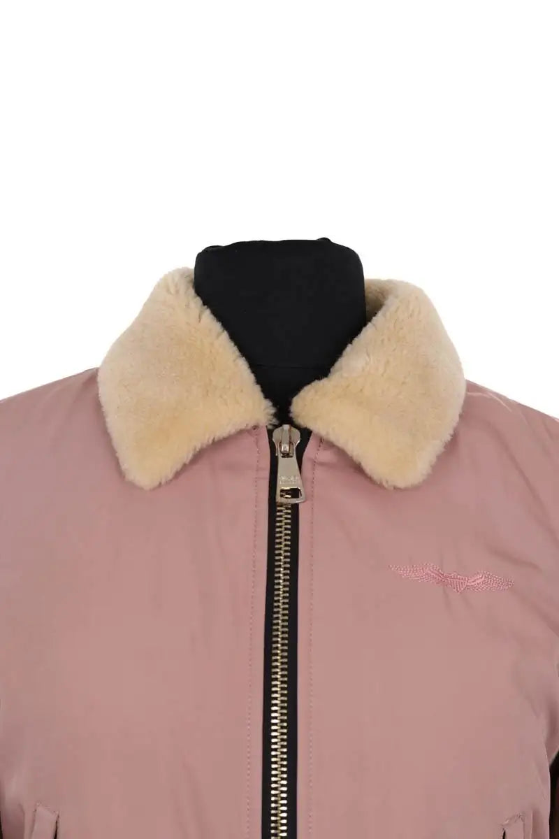 Blouson Bombers Rose en Synthétique