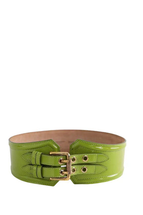 Ceinture Burberry Vert en Cuir verni, taille S - Seconde Main