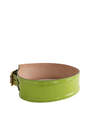 Ceinture Burberry Vert en Cuir verni