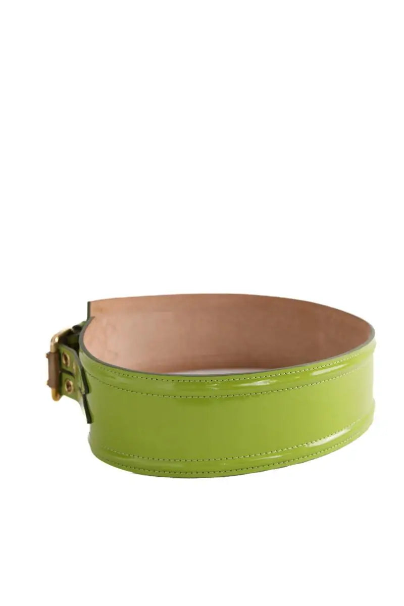 Ceinture Burberry Vert en Cuir verni