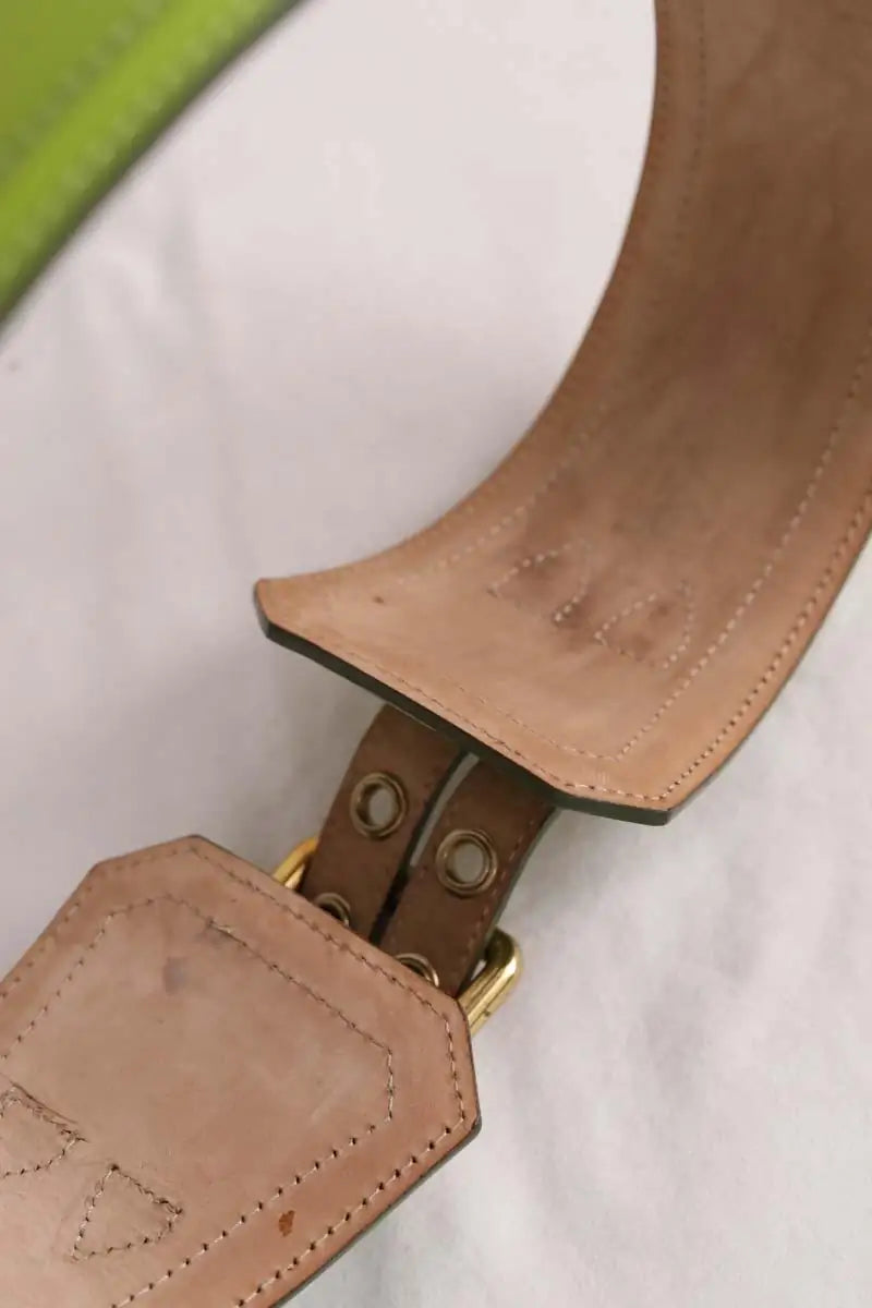 Ceinture Burberry Vert en Cuir verni