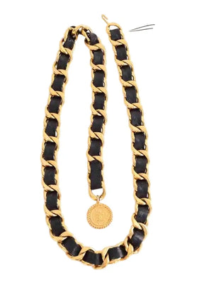 Ceinture chaîne Chanel Noir en Cuir, taille M - Seconde Main