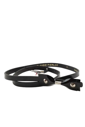 Ceinture Claudie Pierlot Noir en Cuir verni, taille S - Seconde Main
