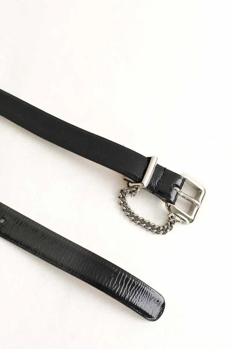 Ceinture Dolce & Gabbana Noir en Cuir verni
