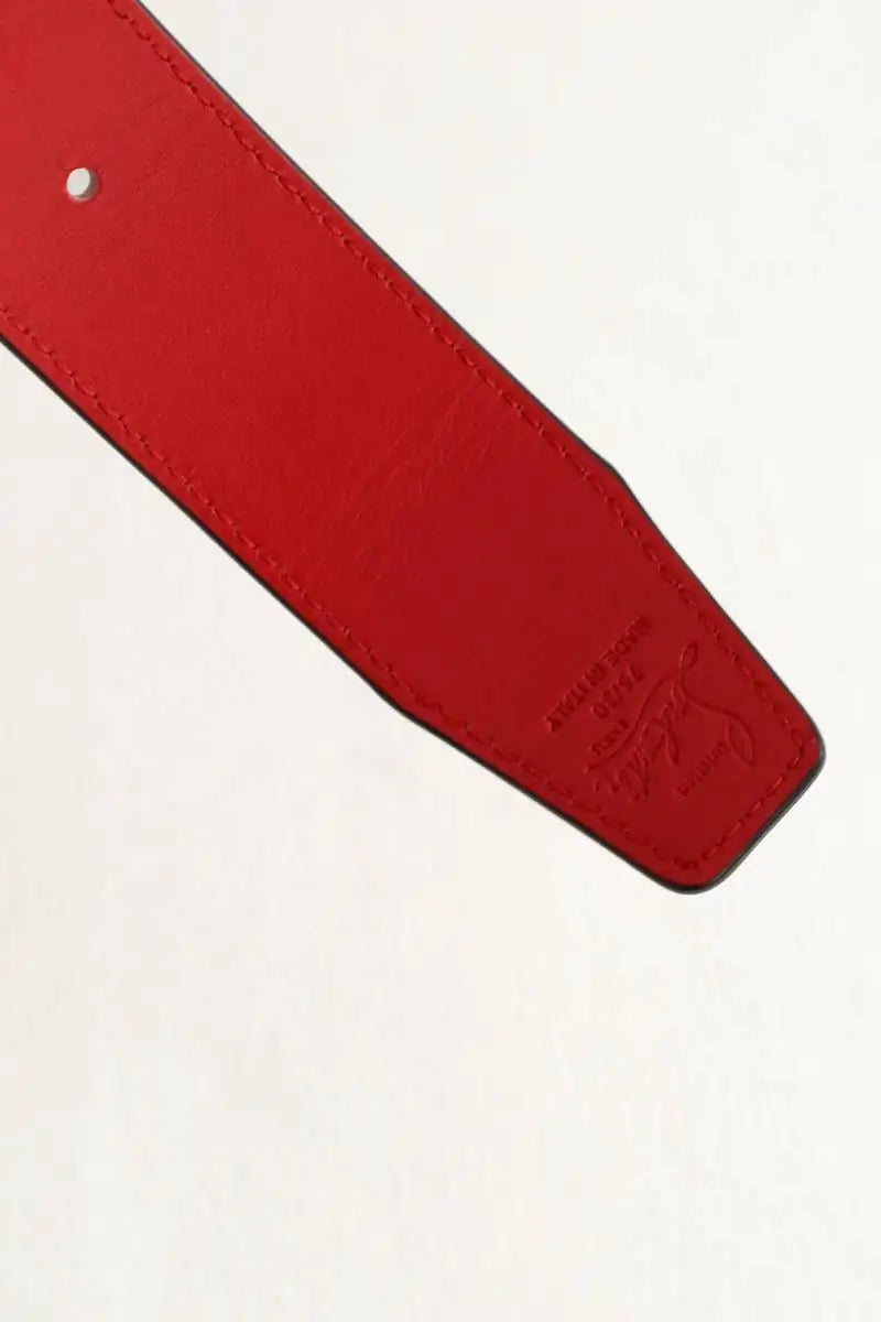 Ceinture en cuir Christian Louboutin CL Logo Beige en Cuir