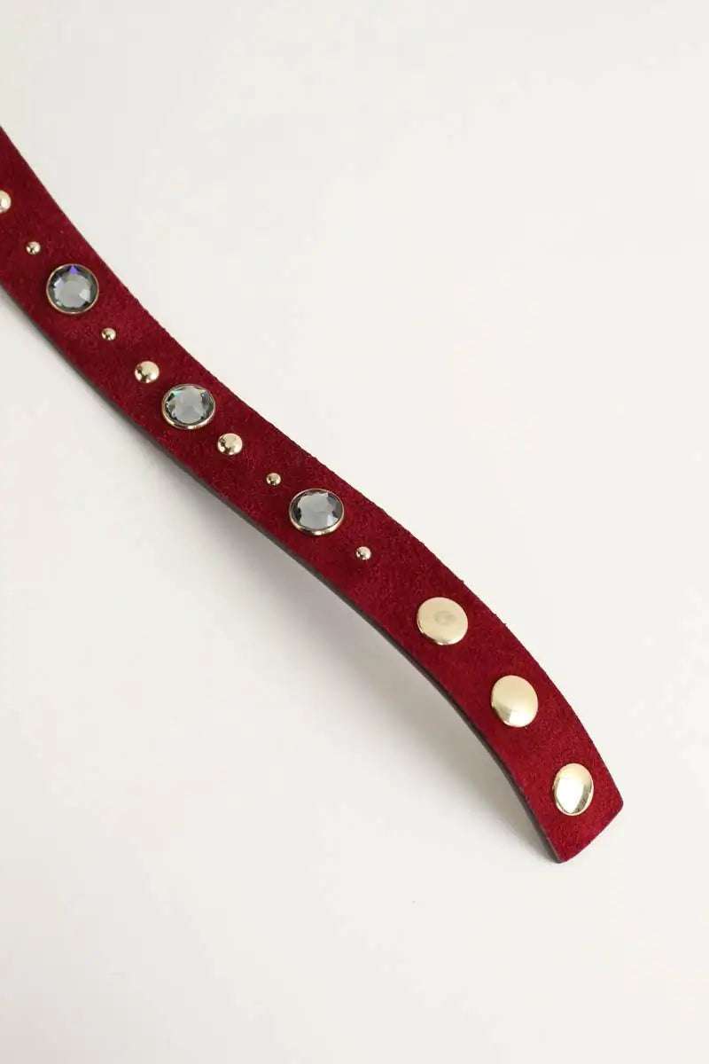 Ceinture en cuir Claudie Pierlot Rouge en Daim