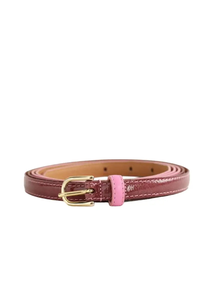 Ceinture en cuir double tour Claudie Pierlot Rose en Cuir, taille M - Seconde Main