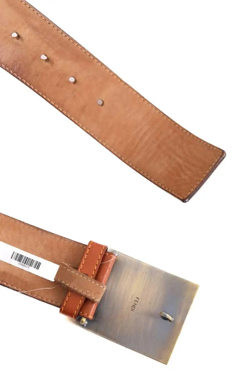 Ceinture en cuir Fendi Camel en Cuir