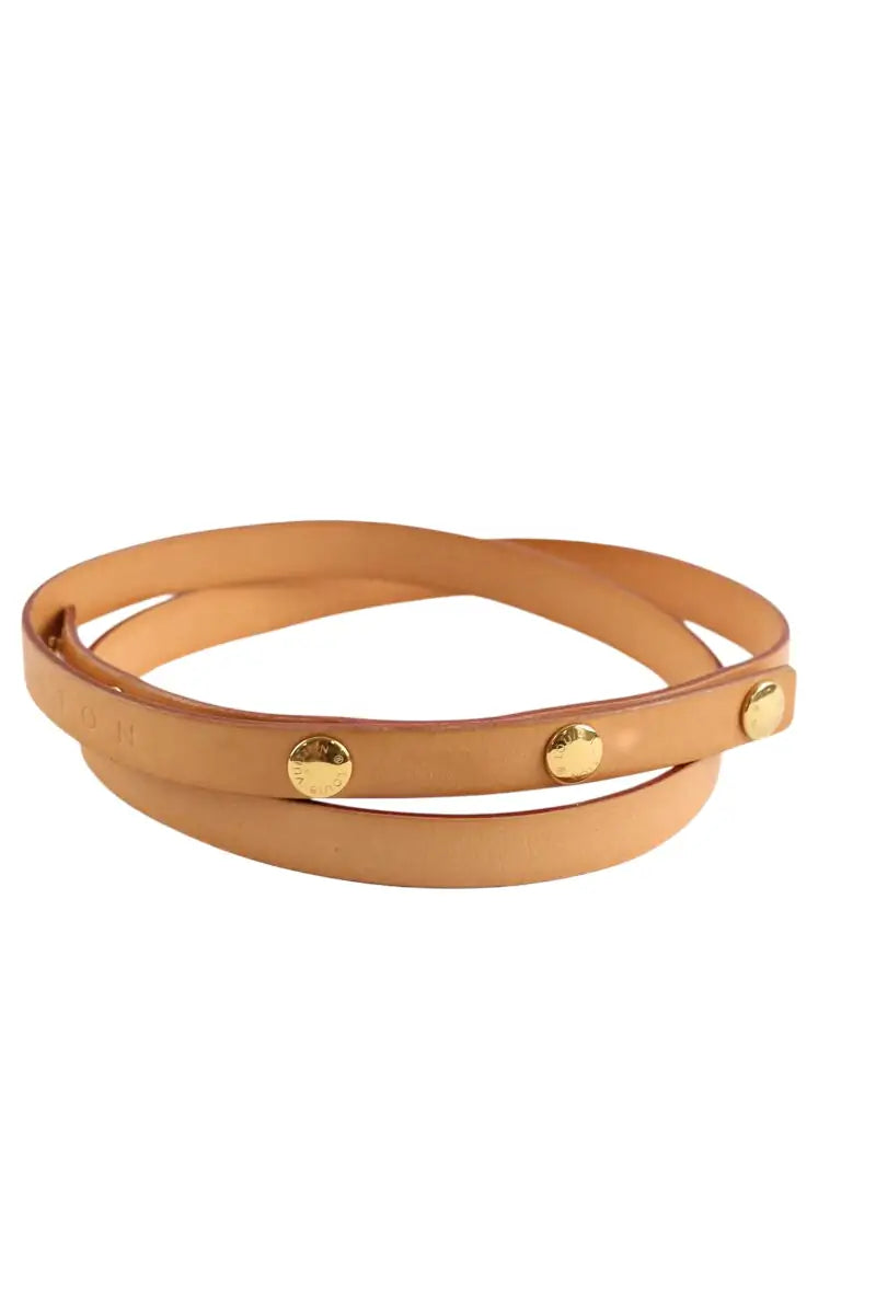 Ceinture en cuir Louis Vuitton Beige en Cuir, taille XS - Seconde Main