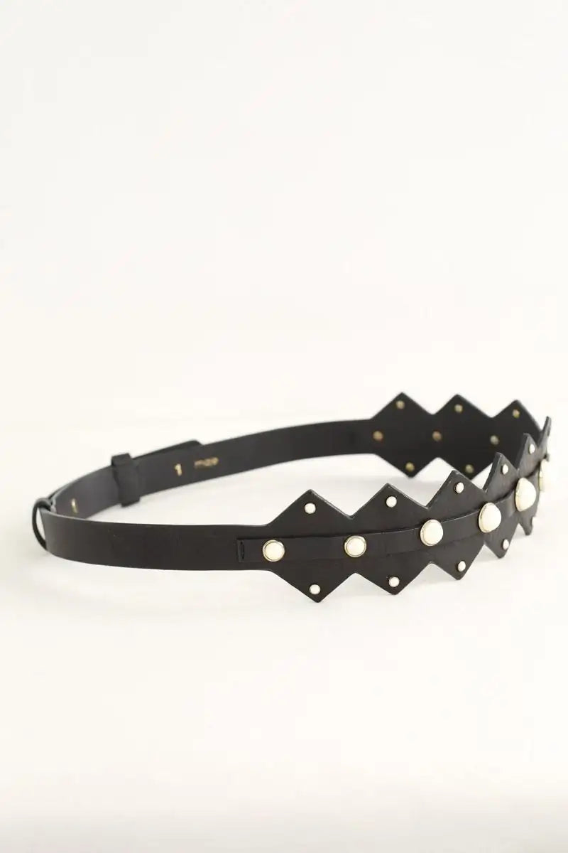 Ceinture en cuir Maje Noir en Cuir