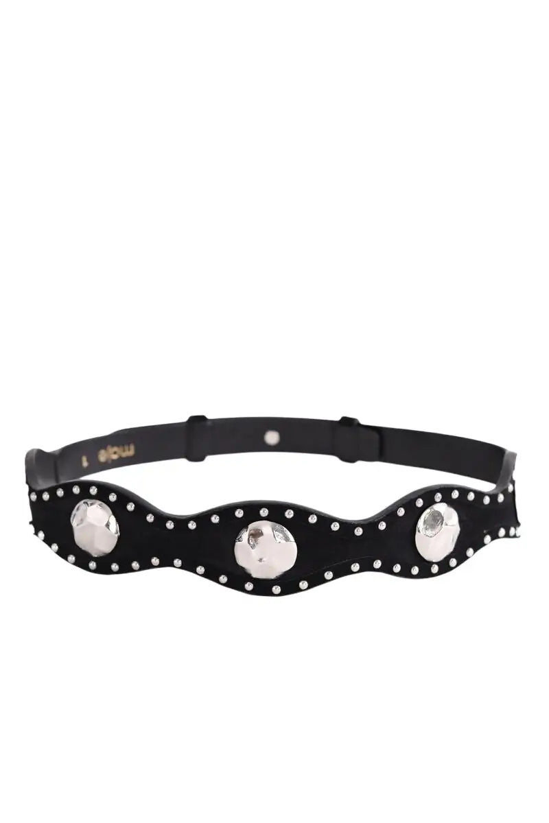 Ceinture en cuir Maje Noir en Cuir, taille S - Seconde Main