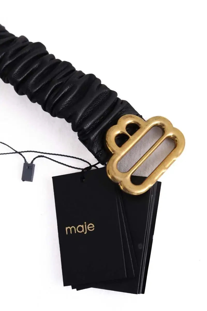 Ceinture en cuir Maje Noir en Cuir