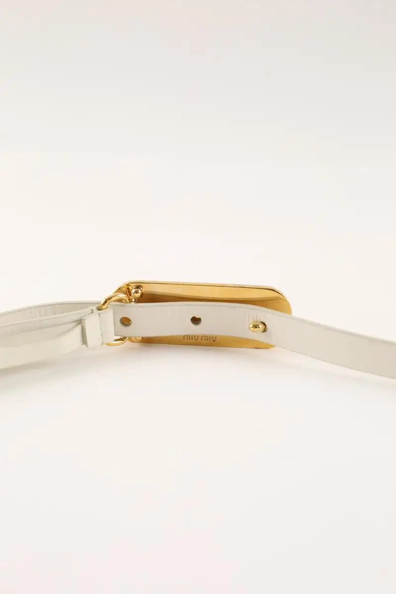 Ceinture en cuir Miu Miu Blanc en Cuir
