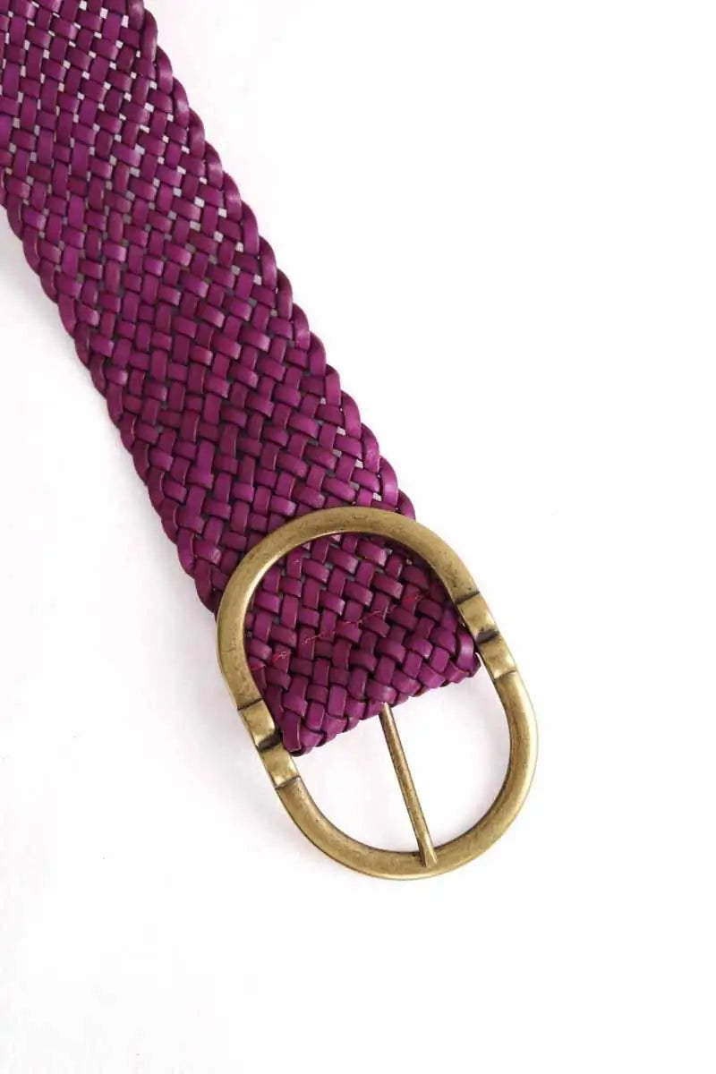 Ceinture en cuir Sézane Fétiche Tresse Violet en Cuir