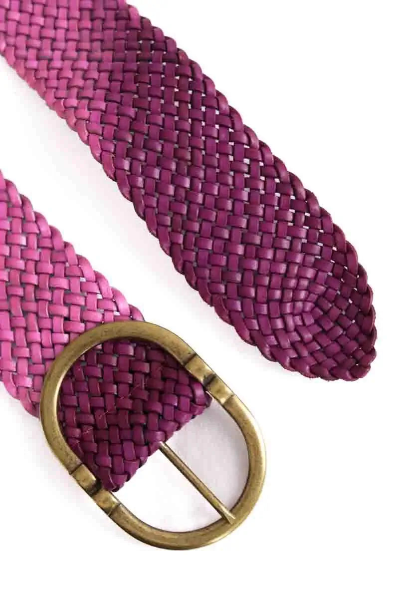 Ceinture en cuir Sézane Fétiche Tresse Violet en Cuir