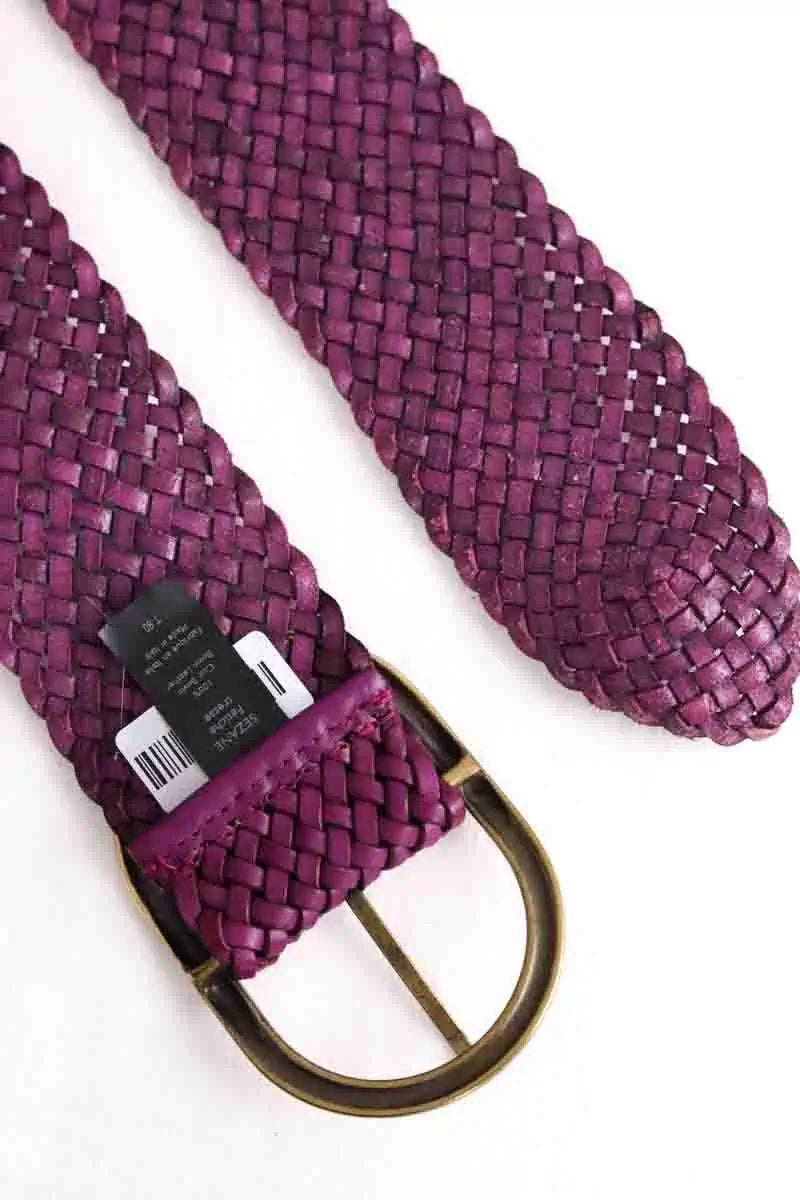 Ceinture en cuir Sézane Fétiche Tresse Violet en Cuir