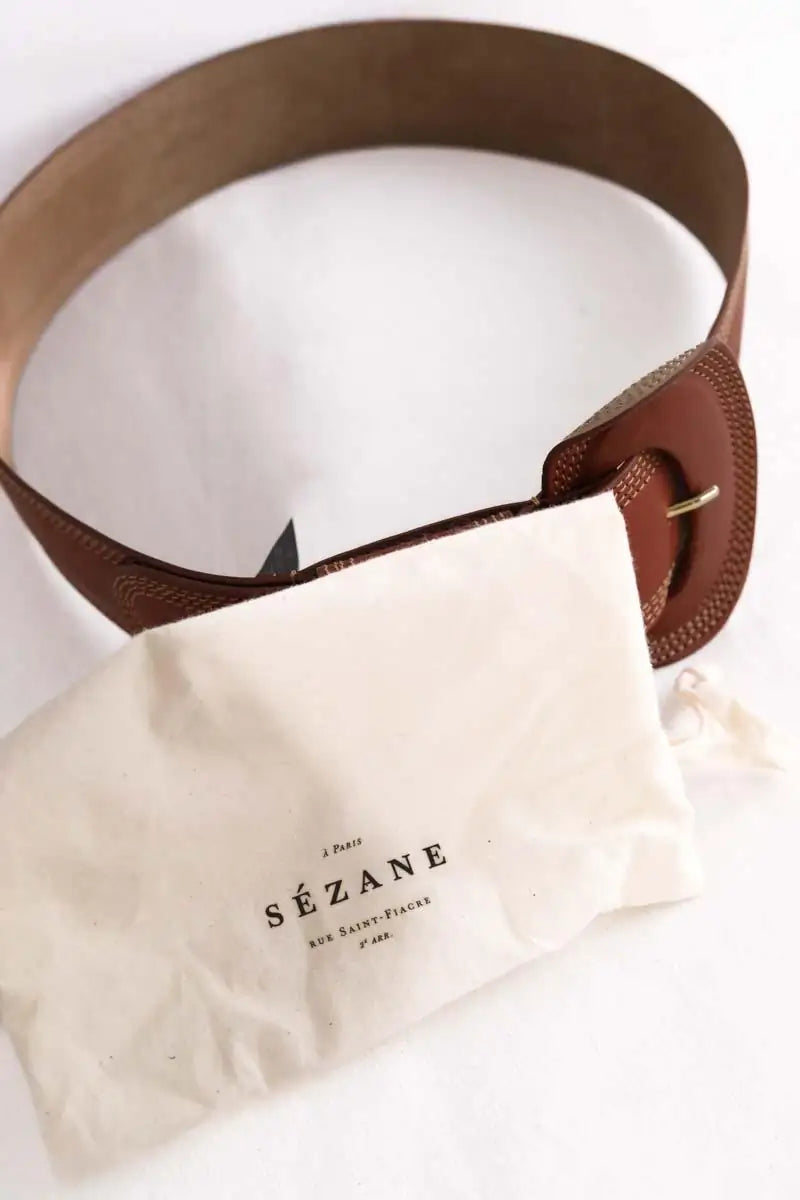 Ceinture en cuir Sézane Marron en Cuir