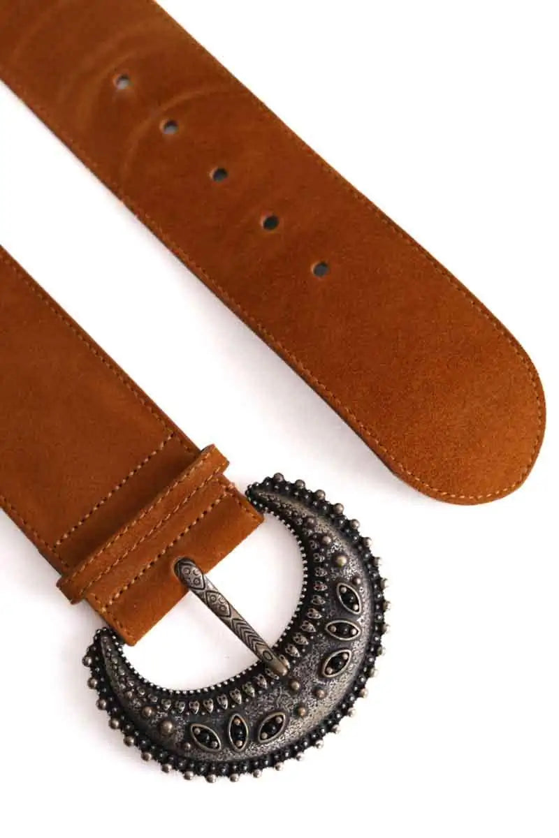Ceinture en tissu Sézane Camel en Daim