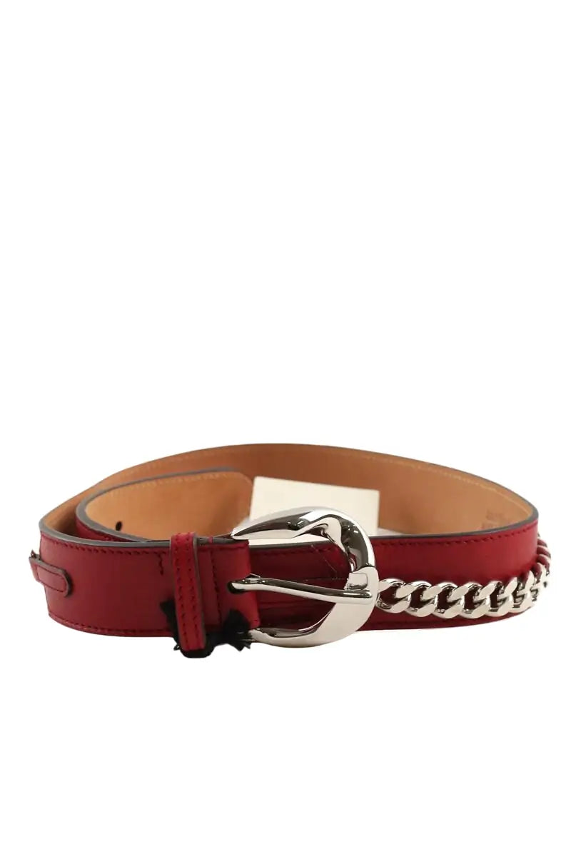 Ceinture Jean Paul Gaultier Bordeaux en Cuir, taille S - Seconde Main