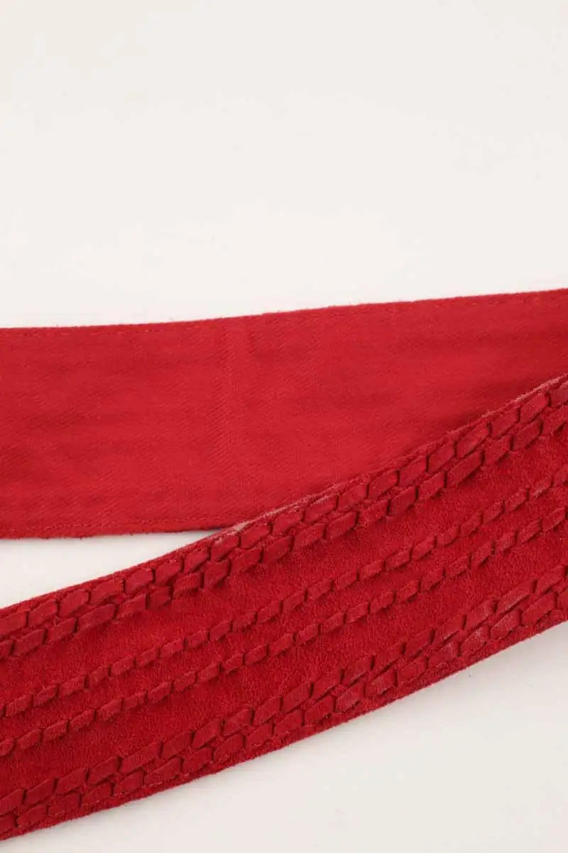 Ceinture Maje Anoushka Rouge en Daim
