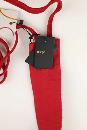 Ceinture Maje Anoushka Rouge en Daim