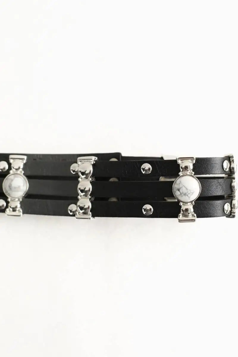 Ceinture Maje Noir en Cuir