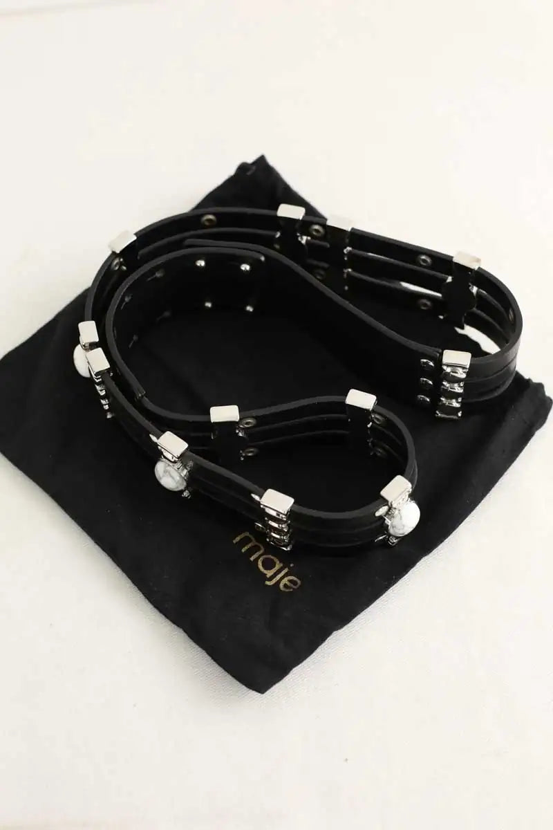 Ceinture Maje Noir en Cuir