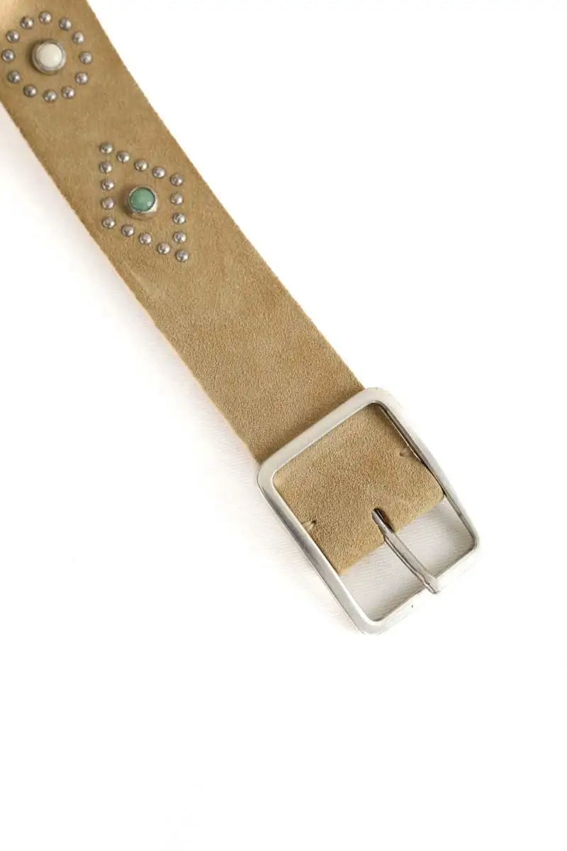Ceinture Post & Co Kaki en Daim