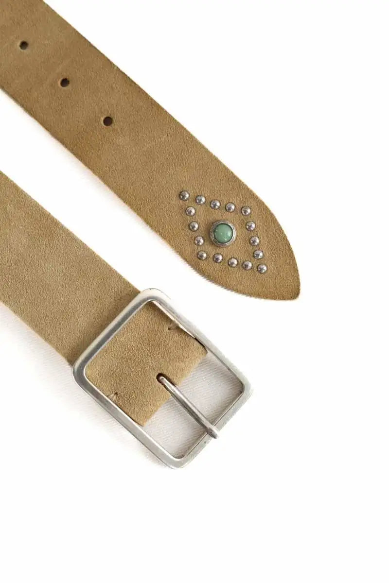 Ceinture Post & Co Kaki en Daim
