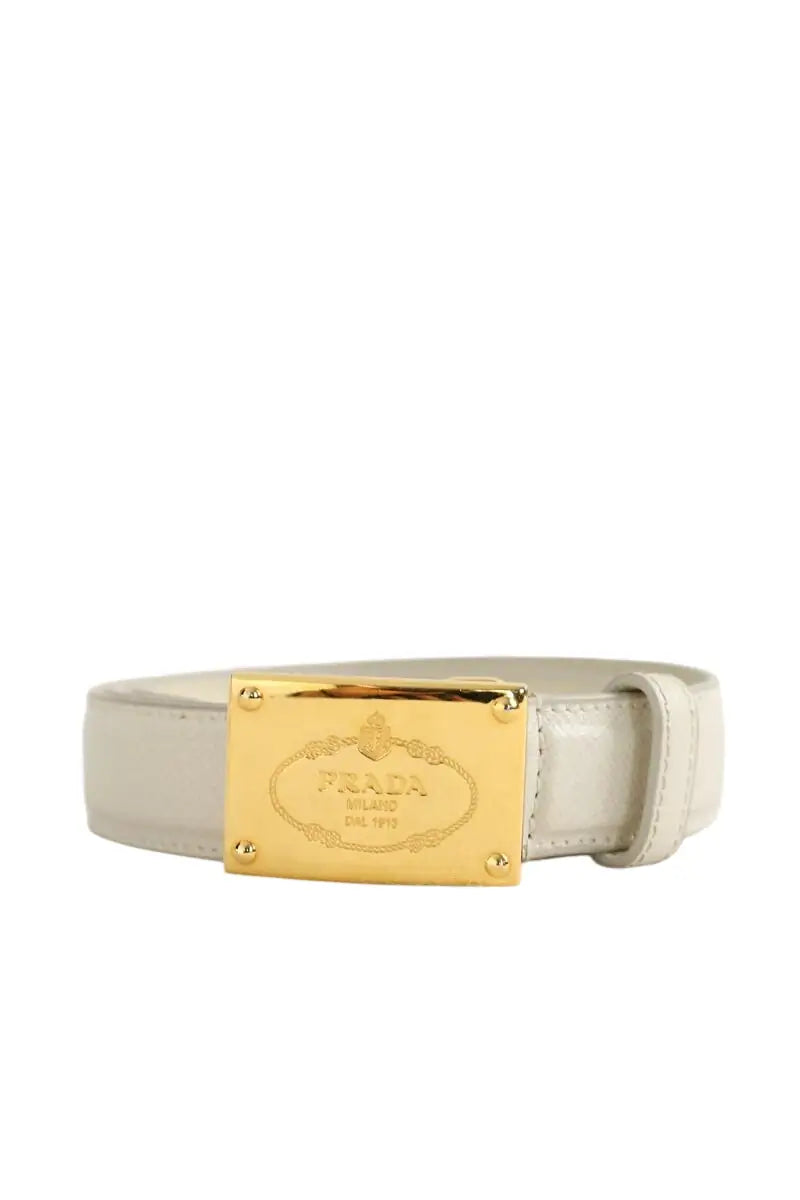 Ceinture Prada Blanc en Cuir, taille S - Seconde Main