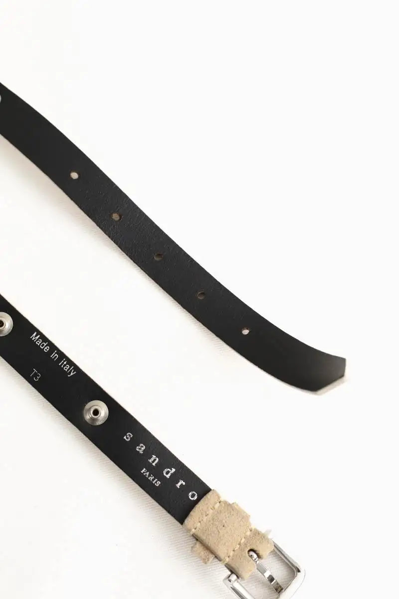 Ceinture Sandro Beige en Cuir