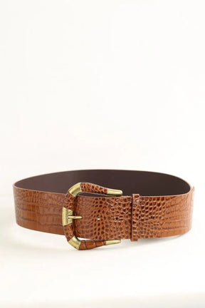 Ceinture Sézane Sophie Marron en Cuir