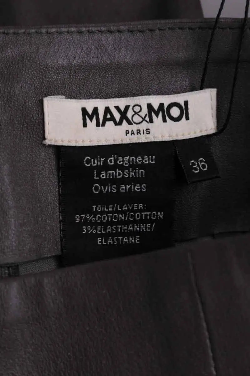 Jupe Max & Moi Gris en Cuir
