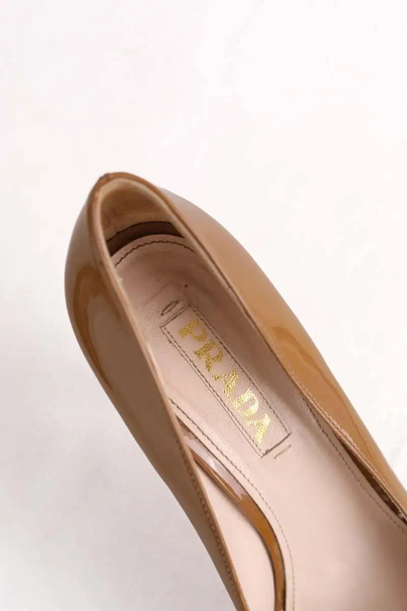 Talons Prada Camel en Cuir