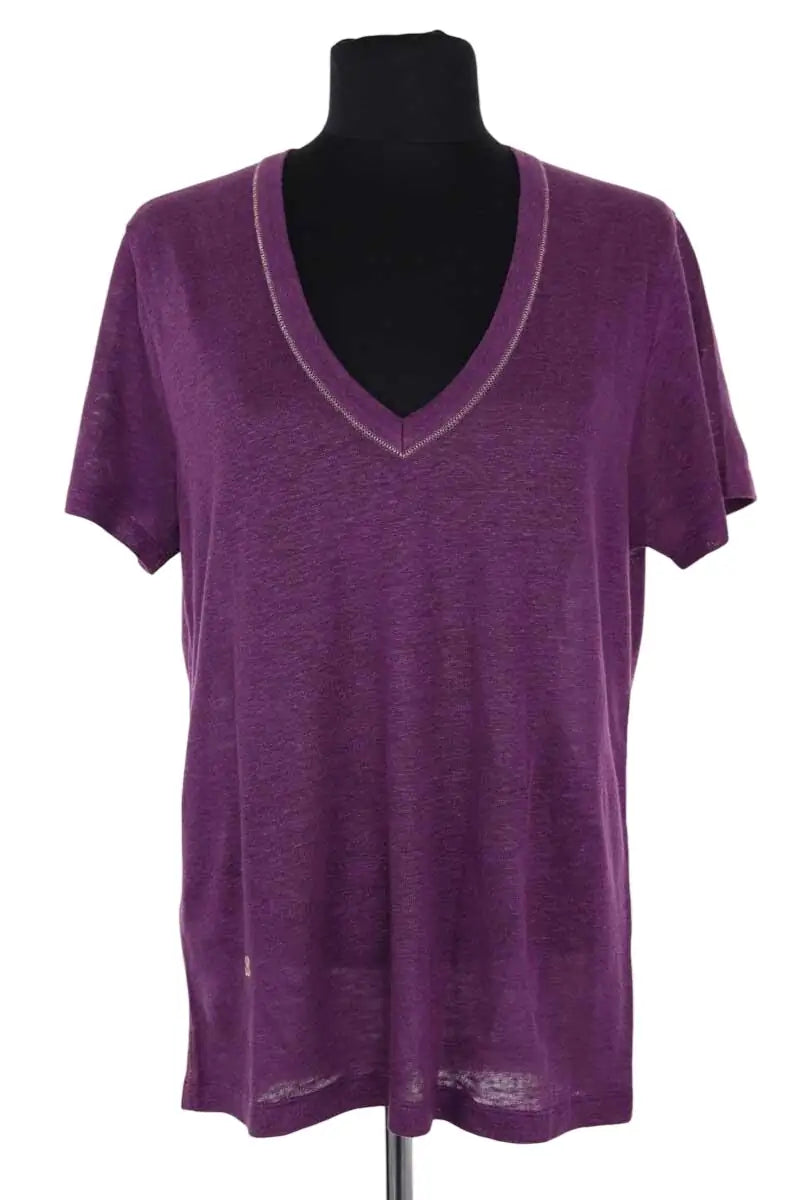 T-shirt Maison Sarah Lavoine Violet en Lin, taille M - Seconde Main