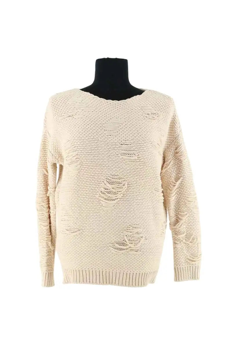 Pull Ba&Sh Ecru en Coton, taille S - Seconde Main