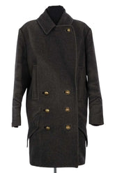 Manteau Isabel Marant Anthracite en Laine, taille S - Seconde Main