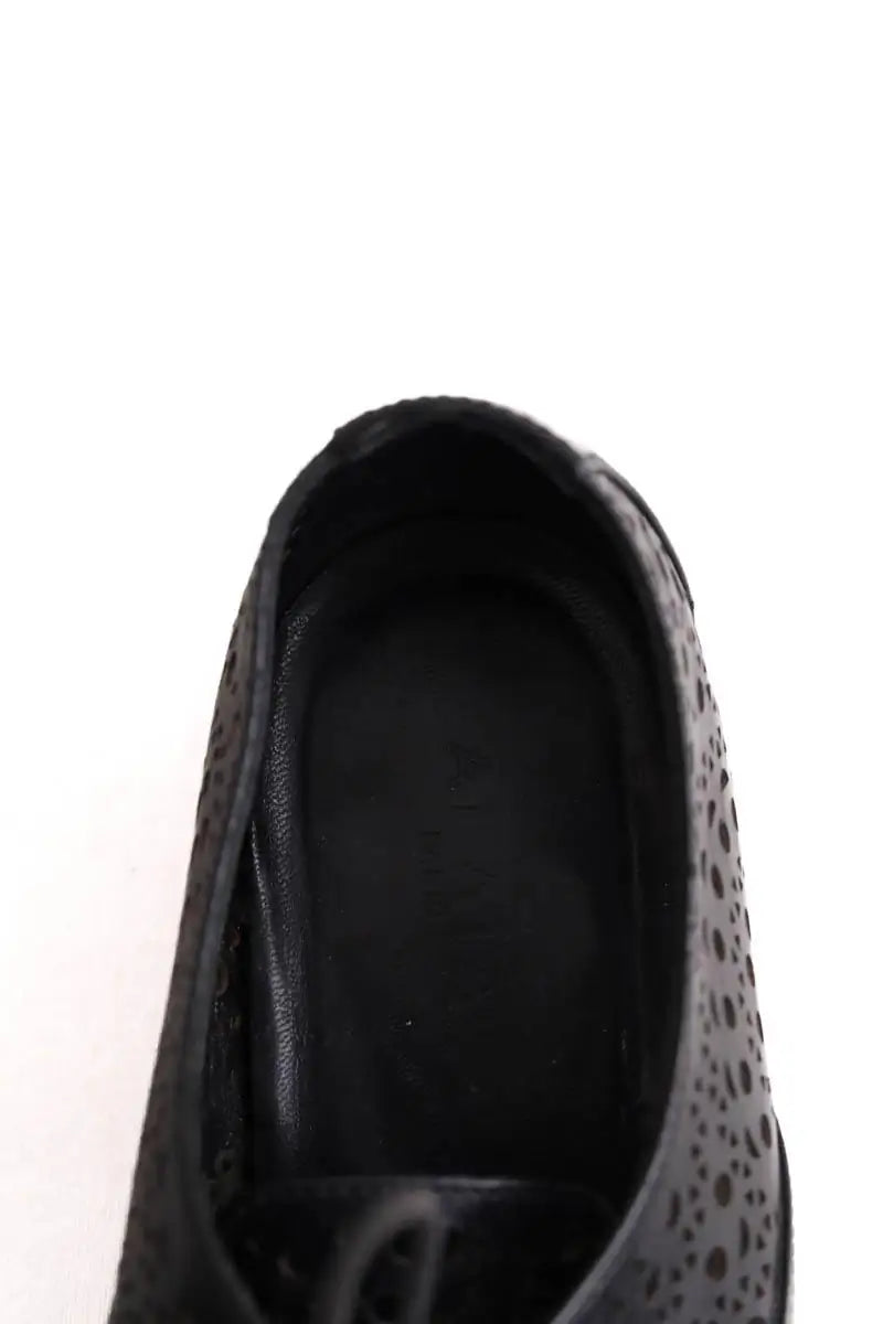 Chaussures à lacets Alaïa Noir en Cuir