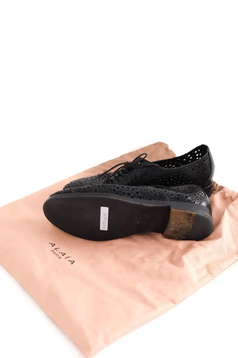 Chaussures à lacets Alaïa Noir en Cuir