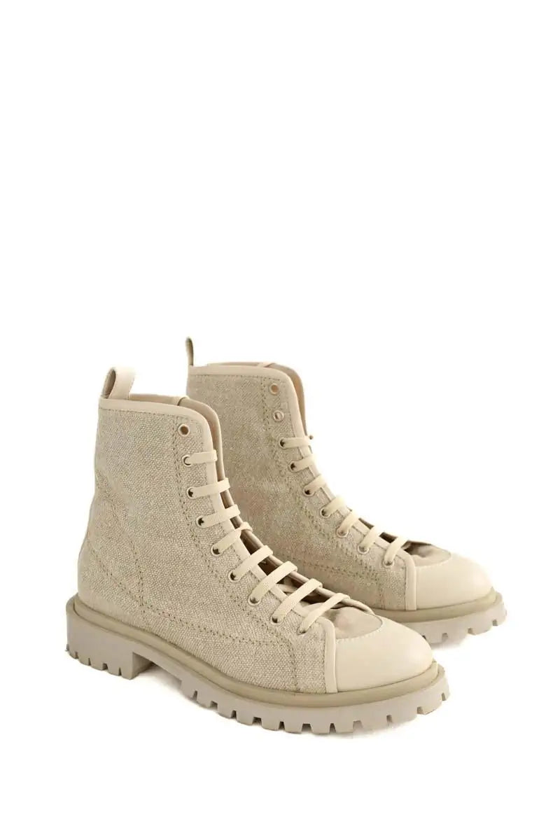 Chaussures à lacets Barbara Bui Beige en Tissu