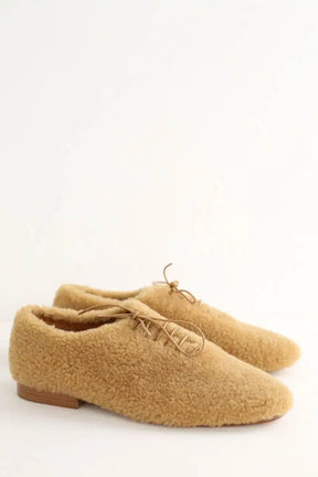 Chaussures à lacets Chloé Jessie Camel en Fourrure
