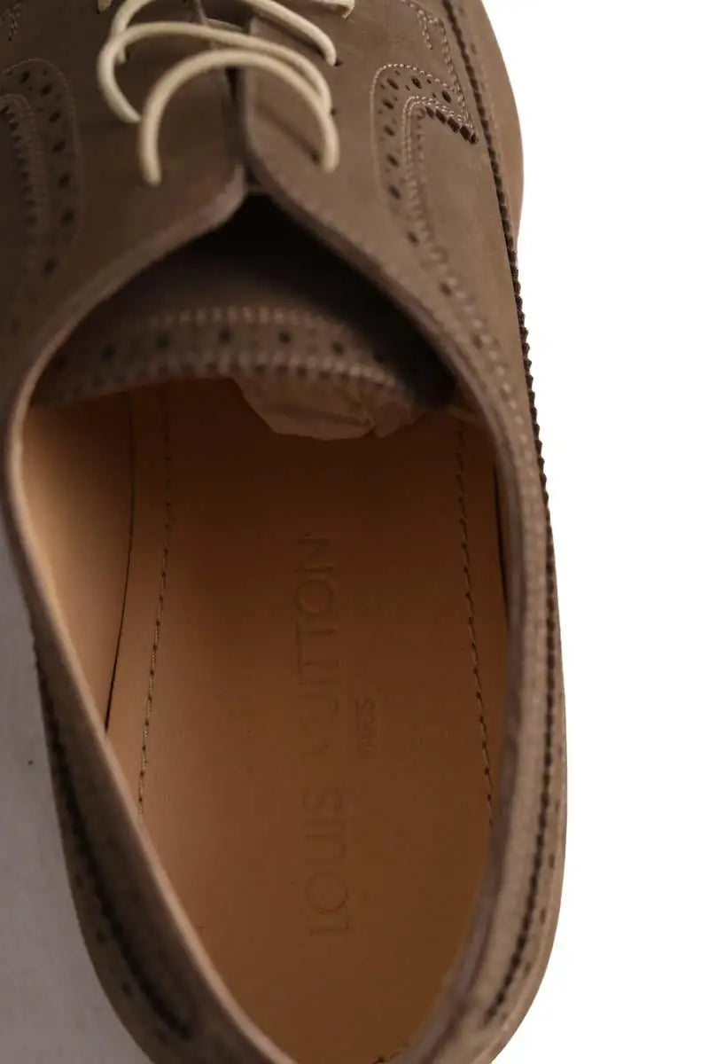 Chaussures à lacets Louis Vuitton Kaki en Cuir