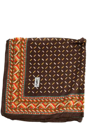 Chèche Yves Saint Laurent Marron en Coton - Seconde Main