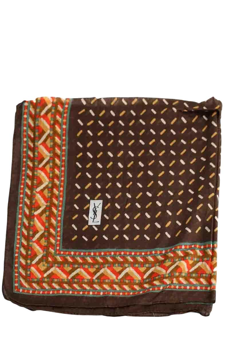 Chèche Yves Saint Laurent Marron en Coton - Seconde Main