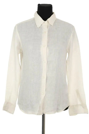 Chemise Agnès B. Ecru en Lin, taille M - Seconde Main