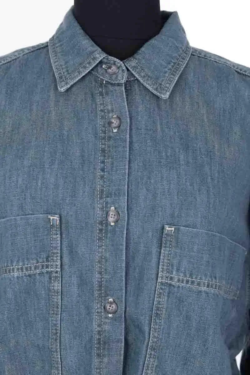 Chemise American Vintage Bleu en Coton