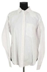 Chemise Anine Bing Monogram stripe Blanc en Coton, taille XS - Seconde Main